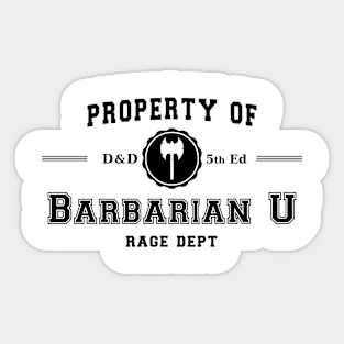 Barbarian University Sticker